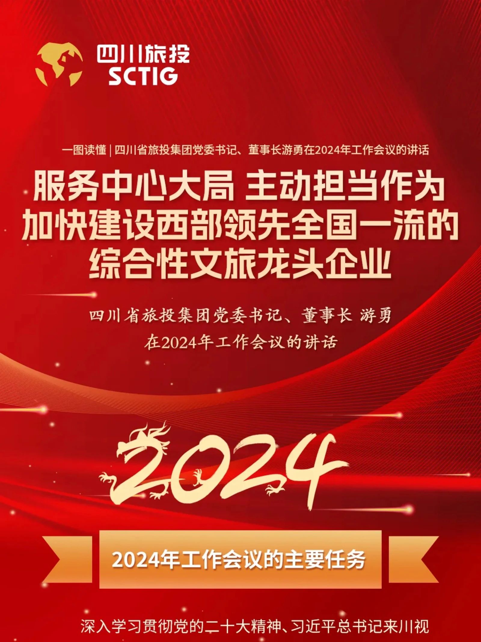 四川省大奖国际集团党委书记、董事长游勇在2024年事情集会的讲话